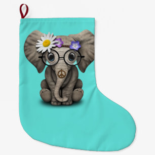 Meia De Natal Grande Hippie bonito do elefante do bebê