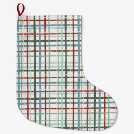 Meia De Natal Grande Holiday Gingham - Pacífica