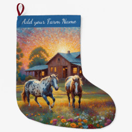 Meia De Natal Grande Horses on Farm