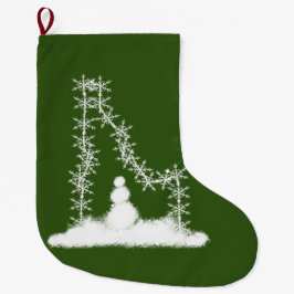 Meia De Natal Grande Idaho Snowflake