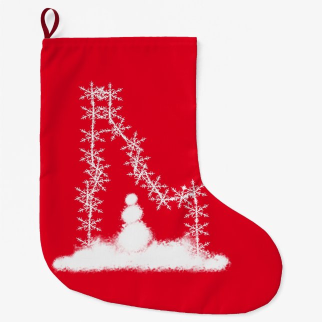 Meia De Natal Grande Idaho Snowflake Grande Balança de Natal (Frente)