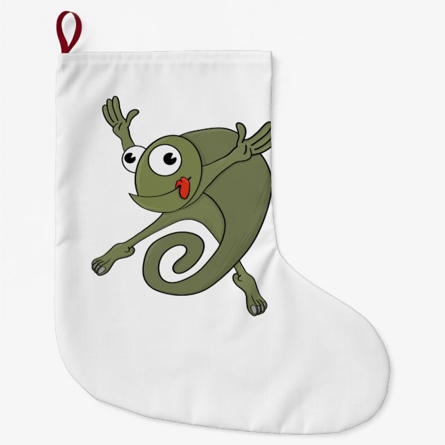 Meia De Natal Grande Incrível Chameleon (Frente)