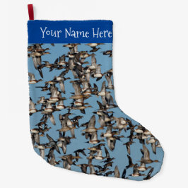 Meia De Natal Grande Incrível Patos de inverno no voo