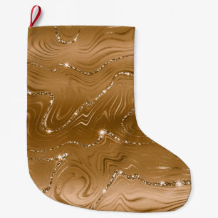 Meia De Natal Grande Jewel Dourada Glittery Glitz
