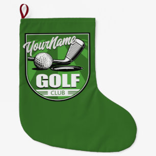 Meia De Natal Grande Jogador de Golfe Personalizado