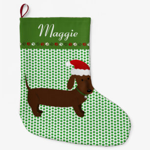 Meia De Natal Grande Jolly Papais noeis Brown Dachshund Personalizado