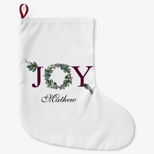 Meia De Natal Grande Joy for the holidays  (Frente)