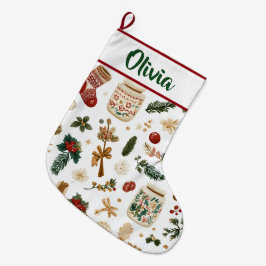 Meia De Natal Grande Joyful Holiday Pattern | Christmas Stocking
