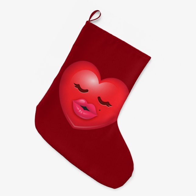 Meia De Natal Grande Kissy Emoji (Frente (Pendurada))