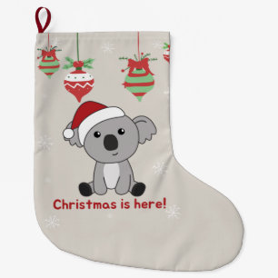 Meia De Natal Grande Koala Christmas Snow Winter Animais Koalas Large C
