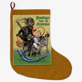 Meia De Natal Grande Krampus em ponto