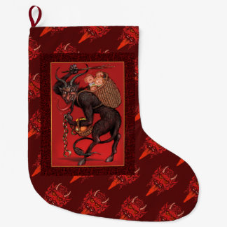Meia De Natal Grande Krampus em ponto
