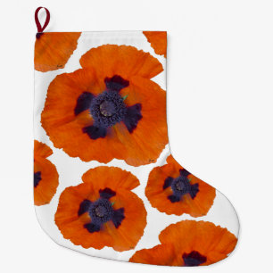 Meia De Natal Grande Laranja Escarlate Poppy 1