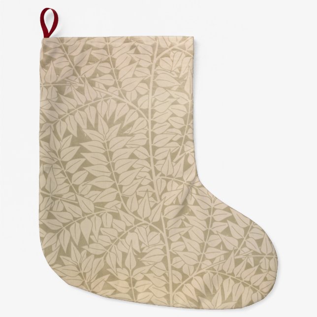 Meia De Natal Grande Leaf e Branch Pattern (por William Morris) (Frente)