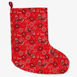 Meia De Natal Grande Lenço Vermelho Coração Moderno Amor Divertido Caub