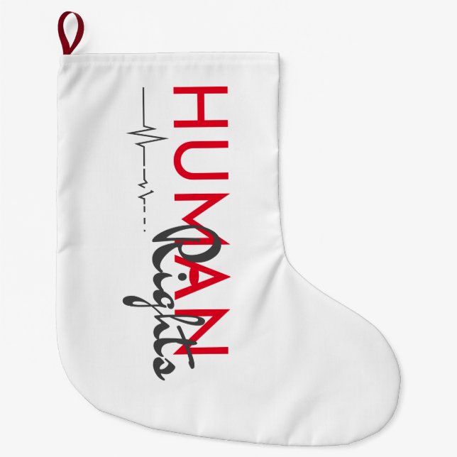 Meia De Natal Grande Linha de vida dos direitos humanos (Frente)