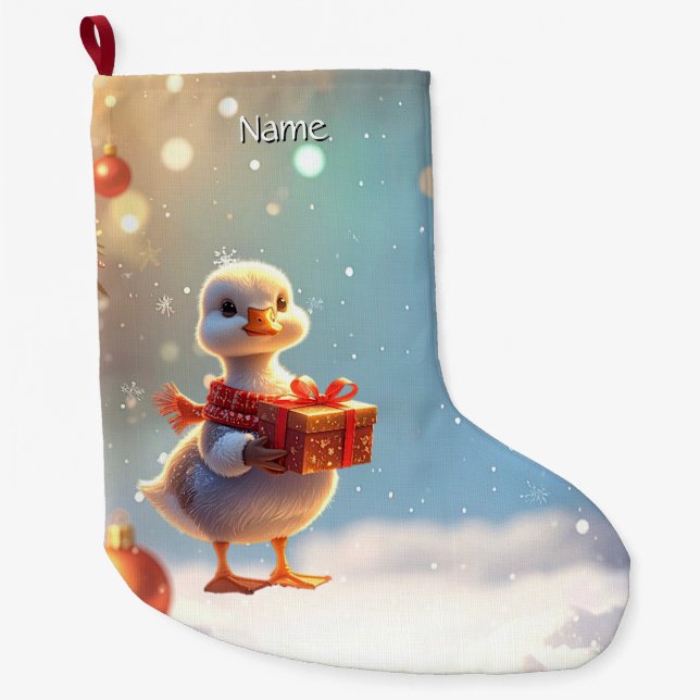 Meia De Natal Grande Little Duck Holiday Stocking (Frente)