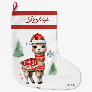 Meia De Natal Grande Llama Sweater Grande Banheiro de Natal