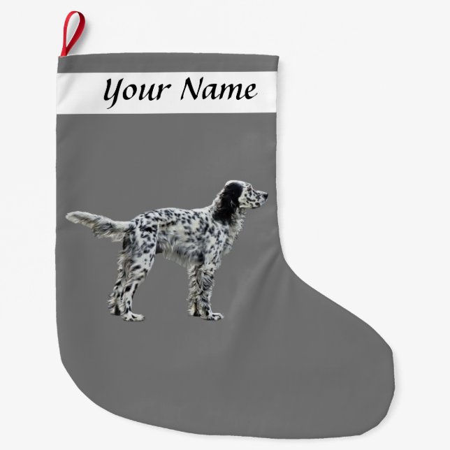 Meia De Natal Grande Loewellin Setter (Frente)