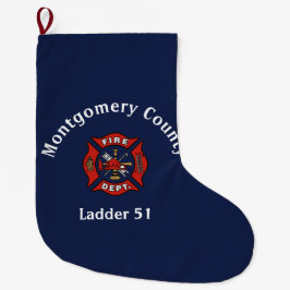 Meia De Natal Grande Logotipo do Fire Department Personalizado