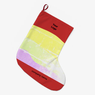 Meia De Natal Grande Logotipo personalizado simples e elegante aqui era