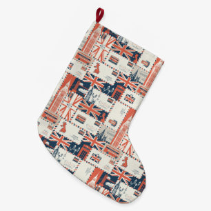 Meia De Natal Grande Londres Posta Stocking