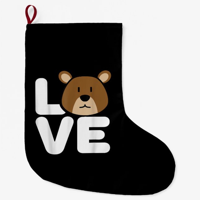 Meia De Natal Grande LOVE Bears Shirt  Bear Lover Shirt  Cool Bear (Frente)