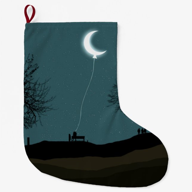 Meia De Natal Grande Lua Balão (Frente)