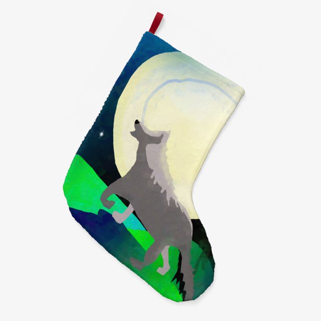 Meia De Natal Grande Lua do lobo (Frente (Pendurada))