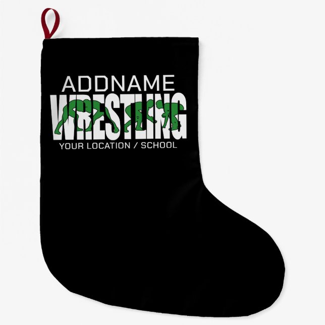Meia De Natal Grande Luta Equipe ADD TEXT School Varsity Wrestler (Frente)