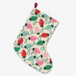 Meia De Natal Grande Luzes Retro Glow