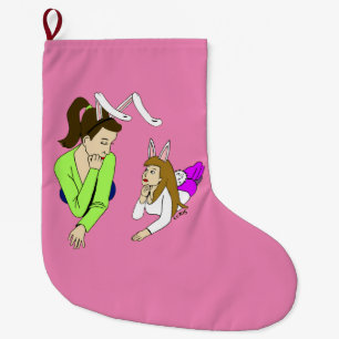 Meia De Natal Grande mãe e filha bunnygirl