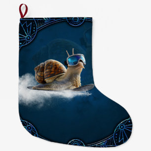 Meia De Natal Grande Mais legal que o resto, o caracol de snowboard.