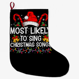 Meia De Natal Grande Mais Propenso a Cantar Músicas de Natal