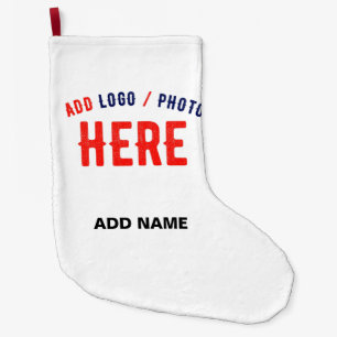 MEIA DE NATAL GRANDE MARCA VERIFICADA BRANCA PERSONALIZÁVEL MODERNA