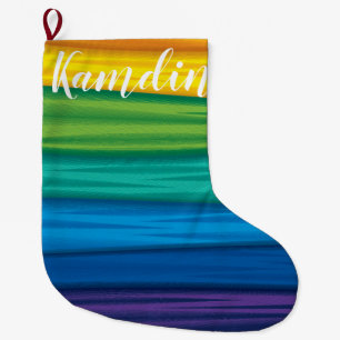 Meia De Natal Grande Marcação personalizada lgbtq do arco-íris lésb