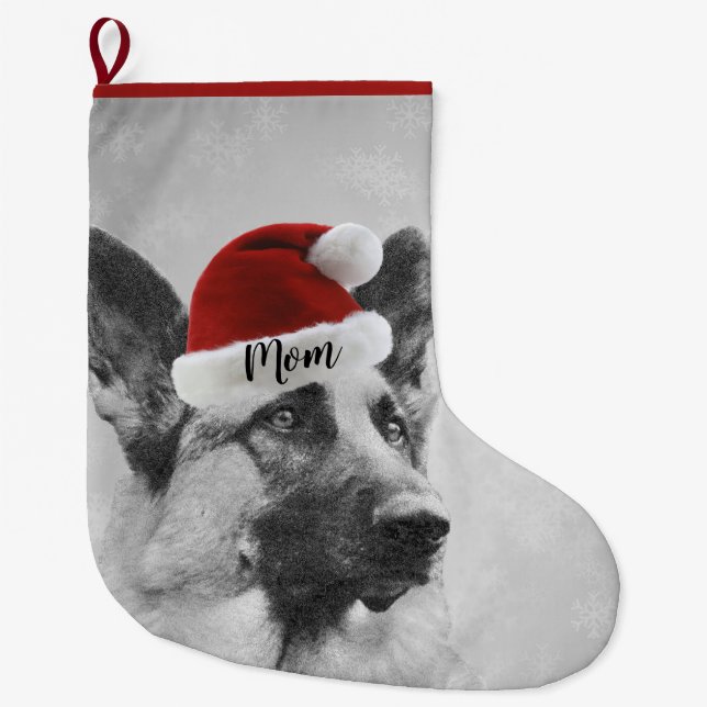 Meia De Natal Grande Meia adorável do Natal do german shepherd (Frente)