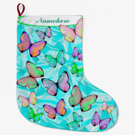 Meia De Natal Grande Meia do Natal da borboleta com nome!