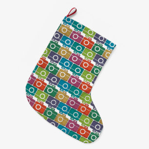 Meia De Natal Grande Meia Multi-Colorida do Natal da câmera