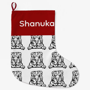 Meia De Natal Grande Meias de cães Shar Pei Chineses Personalizadas -