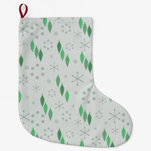 Meia De Natal Grande Meio século Moderno Verde de inverno