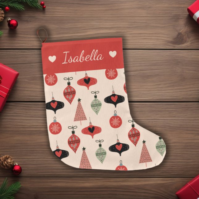 Meia De Natal Grande Meio século Natal Moderno Pesonizado (Criador carregado)