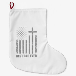 Meia De Natal Grande Melhor Pai do Mundo Pai Cristão Patriótico Bandeir
