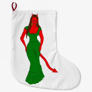 Meia De Natal Grande menina diabólica