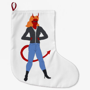 Meia De Natal Grande menina diabólica