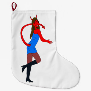 Meia De Natal Grande menina diabólica