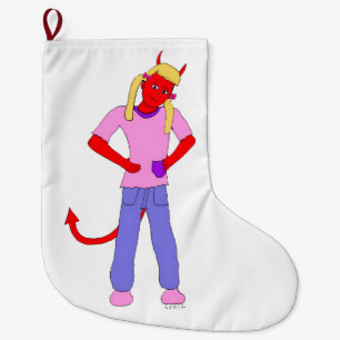Meia De Natal Grande menina diabólica