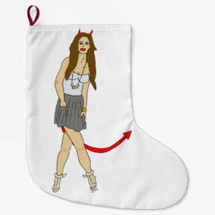 Meia De Natal Grande menina diabólica