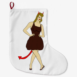 Meia De Natal Grande menina diabólica