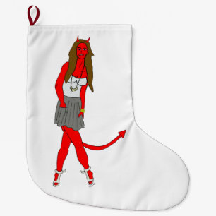Meia De Natal Grande menina diabólica